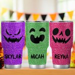 Bicchiere personalizzato da 30 oz con coperchio e cannuccia per il tema di Halloween con zucca multicolore Regalo di Halloween per amici e parenti