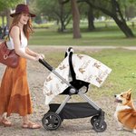 Gepersonaliseerd Schattig Hondje Ademend Baby Hoesje voor Autostoeltje met Naam Verjaardag Baby Shower Gift voor Pasgeborenen Nieuwe Moeder