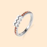 Personalized Birthstone Zodiac Sign Constellation Sterling Silver Ring Birthday Gift for Woman