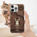 Personalisierte Retro Cartoon Katze Telefon Fall für iPhone mit 1-3 Namen mit Namen Geburtstag Geschenk für Katze Haustier Liebhaber