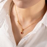 Personalized Dainty Sideways Name Necklace with Heart Birthstone Simple Jewelry Birthday Anniversary Gift for Women