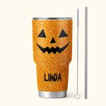 Bicchiere personalizzato da 30 oz con coperchio e cannuccia per il tema di Halloween con zucca multicolore Regalo di Halloween per amici e parenti