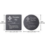 Personalisiertes Lustiges „Prescription Wine“ 250ml 430ml Verschreibung Weinglas Schiefer Untersetzer mit Gravur Geburtstag Geschenk für Weinliebhaber