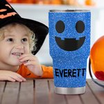 Bicchiere personalizzato da 30 oz con coperchio e cannuccia per il tema di Halloween con zucca multicolore Regalo di Halloween per amici e parenti