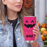 Bicchiere personalizzato da 30 oz con coperchio e cannuccia per il tema di Halloween con zucca multicolore Regalo di Halloween per amici e parenti