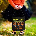 Sac à Bonbons Personnalisé avec 1-12 Noms et Visages de Citrouille Accessoire de Chasse aux Bonbons Cadeau Halloween pour Enfant