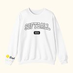 Personalized Softball Sport Mom Sweatshirt with 1-6 Names Multicolour Available Game Day Costume Birthday Gift for Women