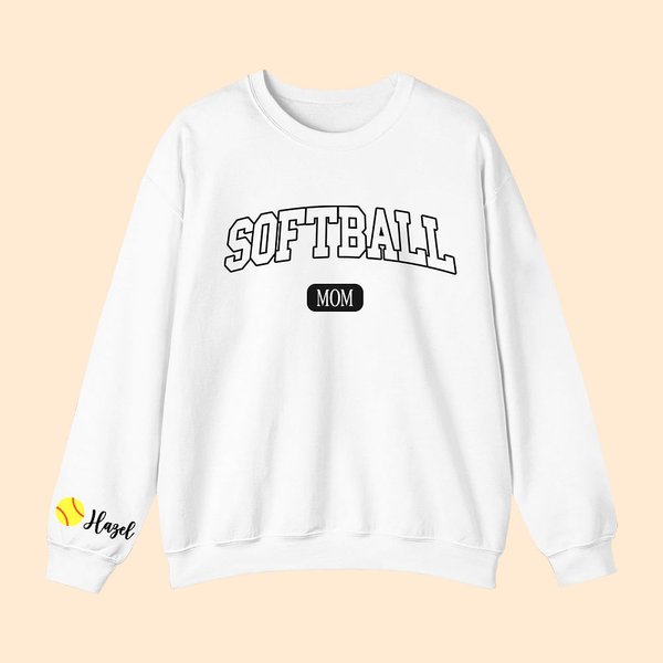Sudadera Personalizada Softball Sport Mamá con 1-6 Nombres Multicolor Disponible Día del Juego Disfraz Regalo de Cumpleaños para Mujer