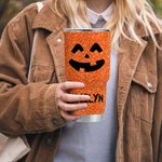 Bicchiere personalizzato da 30 oz con coperchio e cannuccia per il tema di Halloween con zucca multicolore Regalo di Halloween per amici e parenti