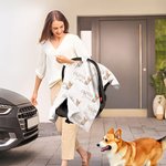 Gepersonaliseerd Schattig Hondje Ademend Baby Hoesje voor Autostoeltje met Naam Verjaardag Baby Shower Gift voor Pasgeborenen Nieuwe Moeder