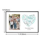 Personalized Farmhouse Photo Frame with 1-20 Heart Shape Names Collection Home Decor Birthday Housewarming Gift for Family