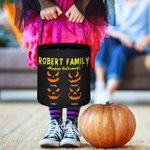 Sac à Bonbons Personnalisé avec 1-12 Noms et Visages de Citrouille Accessoire de Chasse aux Bonbons Cadeau Halloween pour Enfant
