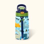 Personalized Cute Cartoon Dinosaur 17oz Name Water Bottle with Straw and Spill-Proof Lid Back to School  Birthday Gift for Boys Girls
