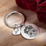 Llavero Personalizado Calavera Día de los Muertos con Nombre Regalo de Halloween para amantes del gótico