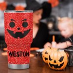 Bicchiere personalizzato da 30 oz con coperchio e cannuccia per il tema di Halloween con zucca multicolore Regalo di Halloween per amici e parenti