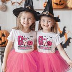 Personalized Halloween Ghost Pumpkin Bat Spider Web Boo Kid's Sweatshirt T-shirt with Name Multicolor Available Holiday Party Gift for Boys Girls