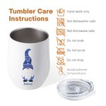 Personalized Cute Gnome 12oz Insulated Wine Tumbler with Name and Spill-proof Lid Birthday Hanukkah Gift for Jewish Family