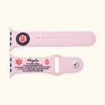 Personalisierte Notfall medizinische Alarm Silikon-Uhrenband für Apple mit eingraviertem Namen und Blutgruppe Geburtstag Geschenk für Diabetes Allergie Autismus