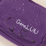 Personalized Stethoscope Heart Design Adjustable Waterproof Waist Belt Bag with Name Nurse Week Appreciation Gift for Nurse Medical Staff