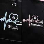Personalized Stethoscope Large Capacity Tote Bag with Name Birthday Graduation Appreciation Gift for Nurse Doctor Medical Staff