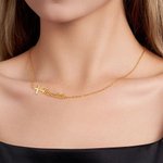 Personalized Cross Name Necklace Minimalist Jewellery Baptism Religious Birthday Gift for Christians Women