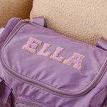 Gepersonaliseerde Multi-compartiment Waterdichte Weekendtas met Schouderriem en Chenille Letters Verjaardagscadeau terug naar school voor vrouwen