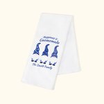 Personalized Cute Gnomes 100% Cotton Waffle Tea Towel with Text Kitchen Decor Hanukkah Gift for Jewish Family