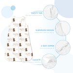 Personalised Cute Dog Soft Breathable Wearable Baby Sleeveless Sleeping Bag with Name Birthday Baby Shower Gift for Newborns New Parents