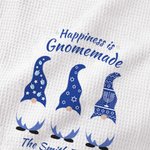 Personalized Cute Gnomes 100% Cotton Waffle Tea Towel with Text Kitchen Decor Hanukkah Gift for Jewish Family