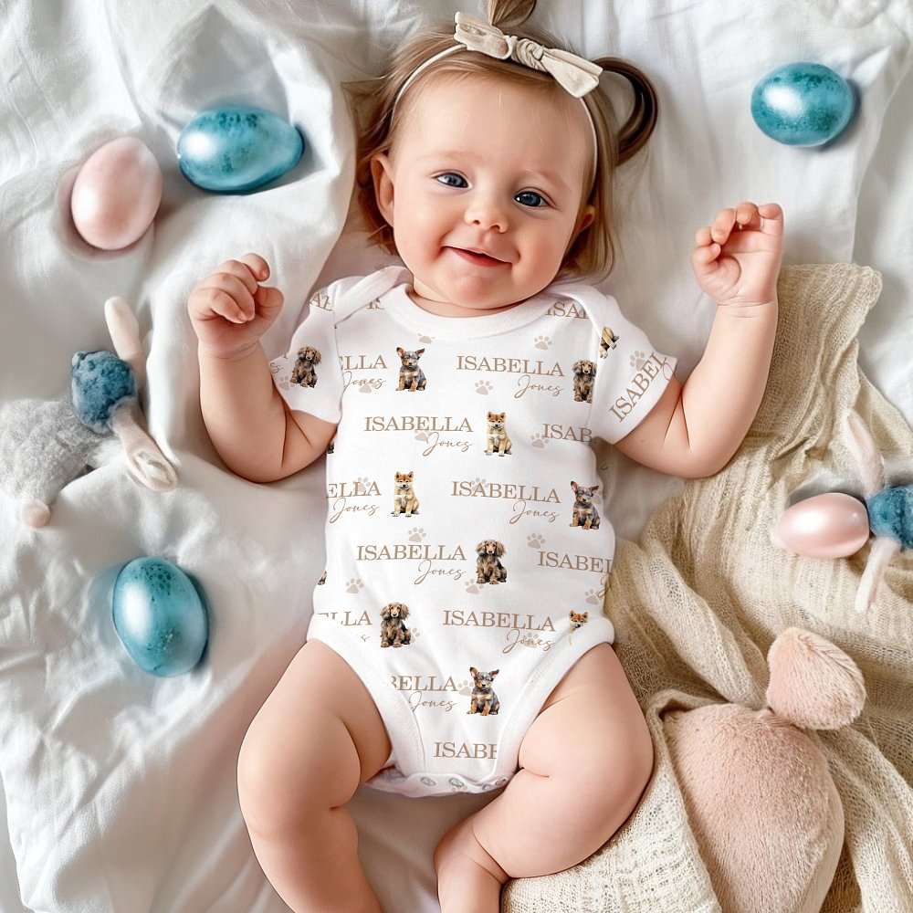 Body pour bébé à manches longues avec nom Cadeau d'anniversaire pour les nouveaux-nés et les nouveaux parents