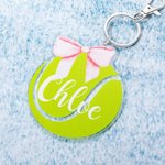 Personalized Pink Coquette Bow Tennis Bag Tag Keychain with Name Sport Team Birthday Gift for Tennis Lovers