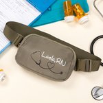 Personalized Stethoscope Heart Design Adjustable Waterproof Waist Belt Bag with Name Nurse Week Appreciation Gift for Nurse Medical Staff