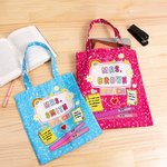 Personalized Colourful Teaching Element Pattern Reusable Canvas Tote Bag Back to School Teacher's Day Gift for Teacher