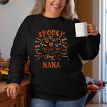 Personalizado Spooky Bat familia arco sudadera camiseta con 1-10 nombres multicolor disponible Halloween Holiday Party regalo para mamá abuela
