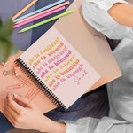 Personalized Self Care She Is Me Pink Lined Spiral A5 Journal Notebook with Name 120 Pages Birthday Affirmation Motivation Gift for Women Girls