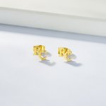 Personalised Minimalist Unisex Tiny Double Initials Stud Earrings Birthday Anniversary Gift for Women Men