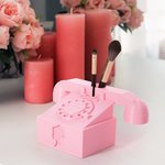 Personalisierte 3D rosa Puppe inspiriert Telefon Design Pinselhalter mit Namen Schreibtisch Dekoration Geburtstagsgeschenk für Mädchen Kinder