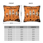 Taie d'Oreiller Personnalisée avec 2-10 Fantômes et Noms Thème Halloween Décoration à l'Intérieur Cadeau Halloween pour Famille