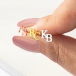 Personalised Minimalist Unisex Tiny Double Initials Stud Earrings Birthday Anniversary Gift for Women Men