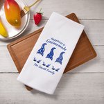 Personalized Cute Gnomes 100% Cotton Waffle Tea Towel with Text Kitchen Decor Hanukkah Gift for Jewish Family
