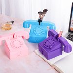 Personalisierte 3D rosa Puppe inspiriert Telefon Design Pinselhalter mit Namen Schreibtisch Dekoration Geburtstagsgeschenk für Mädchen Kinder