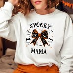 Personalizado Spooky Bat familia arco sudadera camiseta con 1-10 nombres multicolor disponible Halloween Holiday Party regalo para mamá abuela
