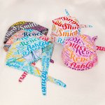 Personalised Colorful Name Word Cloud Adjustable Working Scrub Cap with Sweatband Set of 2 Birthday Appreciation Gift for Nurse Doctor