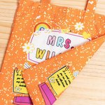 Personalized Colourful Teaching Element Pattern Reusable Canvas Tote Bag Back to School Teacher's Day Gift for Teacher