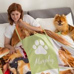 Coperta personalizzata Cute Paw 8 foto collage morbido con nome Sofa Decor Natale Compleanno regalo per gli amanti degli animali gatto cane