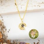 Personalisierte konzentrische Kreise Foto Projektion Halskette Jahrestag Geburtstag Geschenk für Frauen