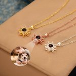 Collier Personnalisé Projection de Photo Forme Flocon de Neige Cadeau d'Anniversaire pour Elle