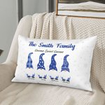 Personalizado lindo Hanukkah Gnome Familia Arrojar Funda de almohada con 1-8 nombres Feliz Hanukkah Regalo para la familia judía