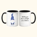 Tasse à café personnalisée en céramique 11oz avec texte Anniversaire Hanukkah Cadeau pour famille juive Ami