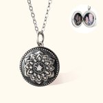Collana personalizzata di girasoli con foto Scatola rotonda Collana medaglione Regalo di Natale Compleanno per Donna Amica